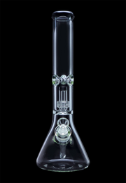 7mm Beaker with Matrix Perc Water Pipe - Green - 16 in.