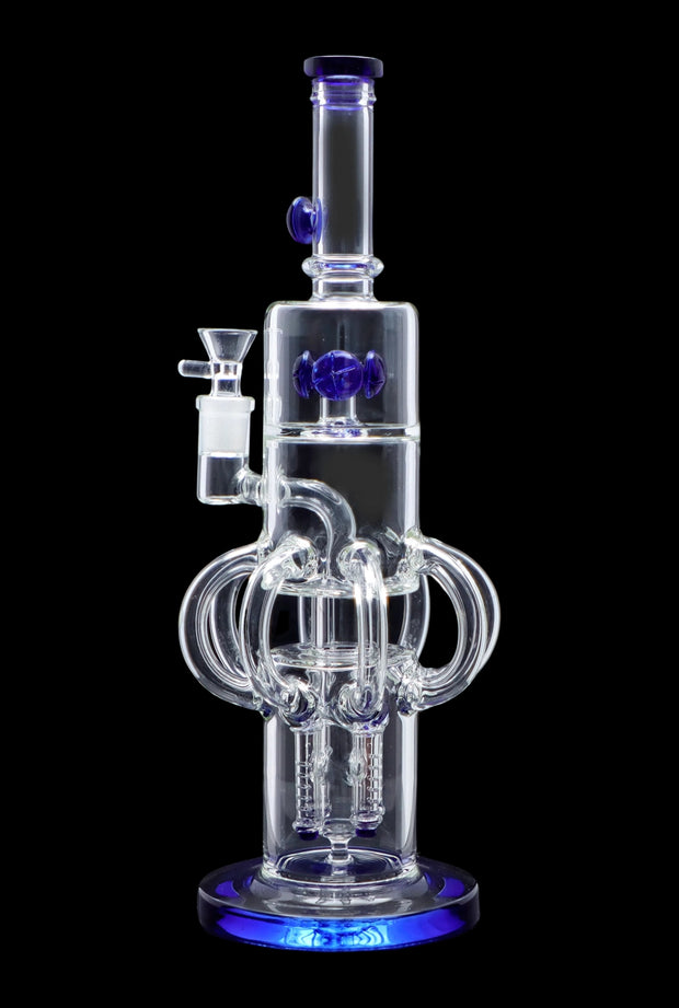Tube-ular with Dual Perc Water Pipe - 14 in.