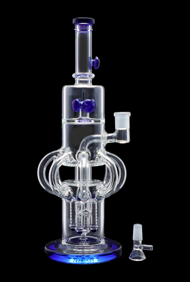 Tube-ular with Dual Perc Water Pipe - 14 in.