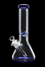 9mm Big Base Beaker with Colour Accents Water Pipe - Blue - 12 in.