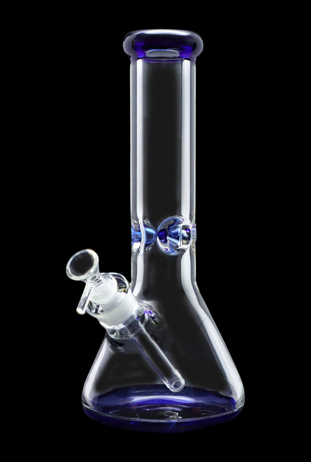 9mm Big Base Beaker with Colour Accents Water Pipe - Blue - 12 in.