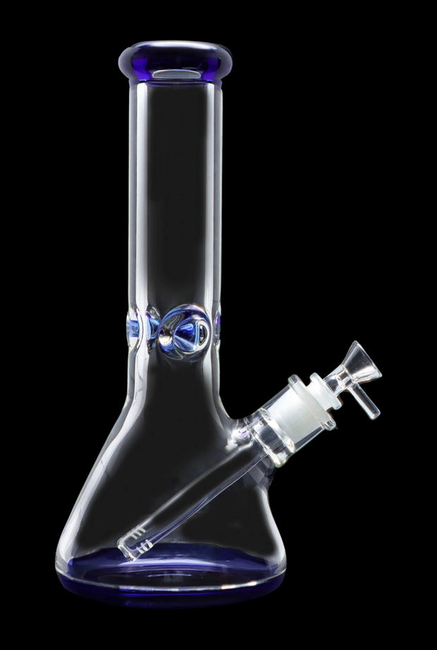 9mm Big Base Beaker with Colour Accents Water Pipe - Blue - 12 in.