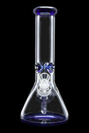 9mm Big Base Beaker with Colour Accents Water Pipe - Blue - 12 in.