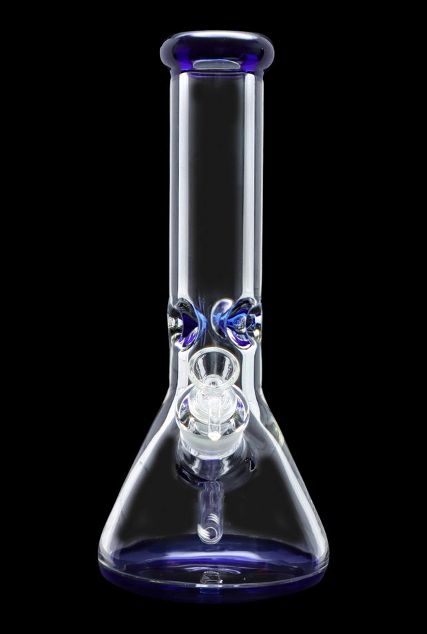 9mm Big Base Beaker with Colour Accents Water Pipe - Blue - 12 in.