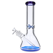 9mm Big Base Beaker with Colour Accents Water Pipe - Blue - 12 in.
