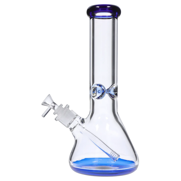 9mm Big Base Beaker with Colour Accents Water Pipe - Blue - 12 in.