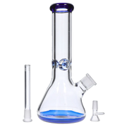 9mm Big Base Beaker with Colour Accents Water Pipe - Blue - 12 in.