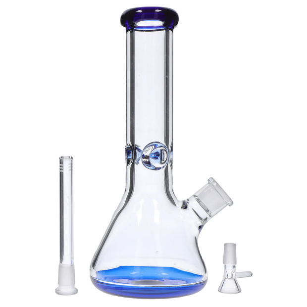 9mm Big Base Beaker with Colour Accents Water Pipe - Green - 12 in.