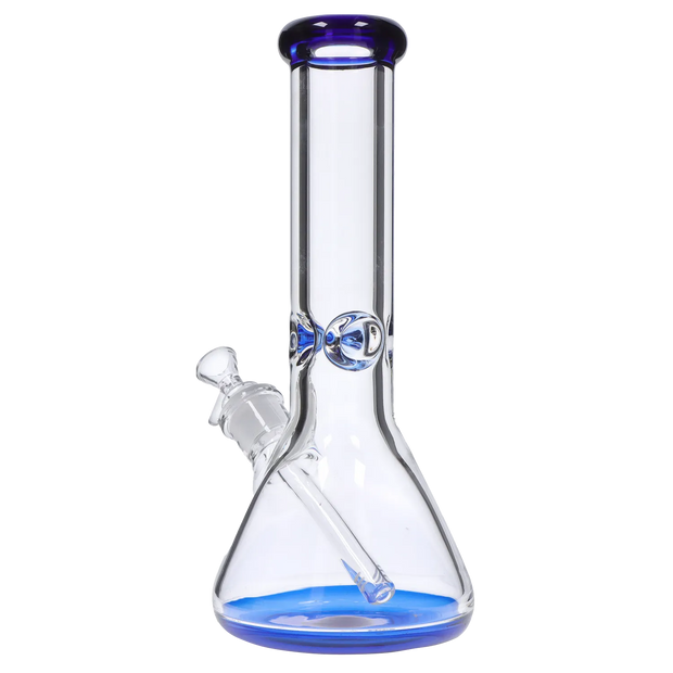9mm Big Base Beaker with Colour Accents Water Pipe - Green - 12 in.