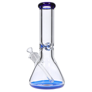 9mm Big Base Beaker with Colour Accents Water Pipe - Blue - 12 in.