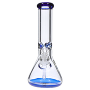 9mm Big Base Beaker with Colour Accents Water Pipe - Blue - 12 in.