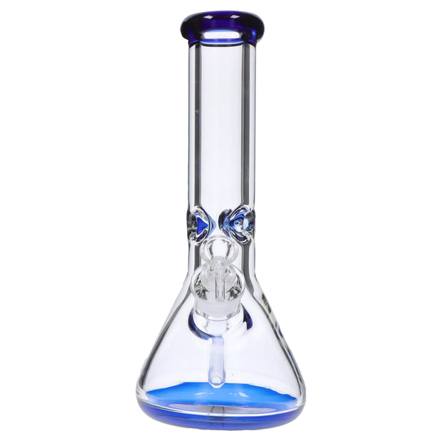 9mm Big Base Beaker with Colour Accents Water Pipe - Blue - 12 in.