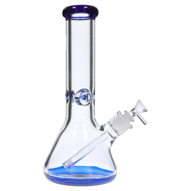 9mm Big Base Beaker with Colour Accents Water Pipe - Blue - 12 in.