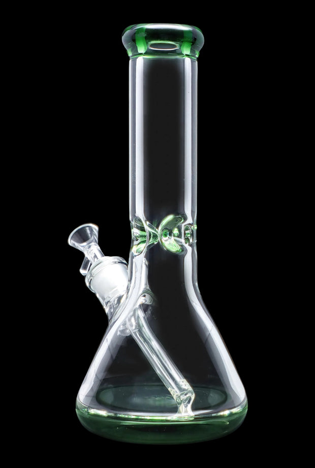 9mm Big Base Beaker with Colour Accents Water Pipe - Green - 12 in.