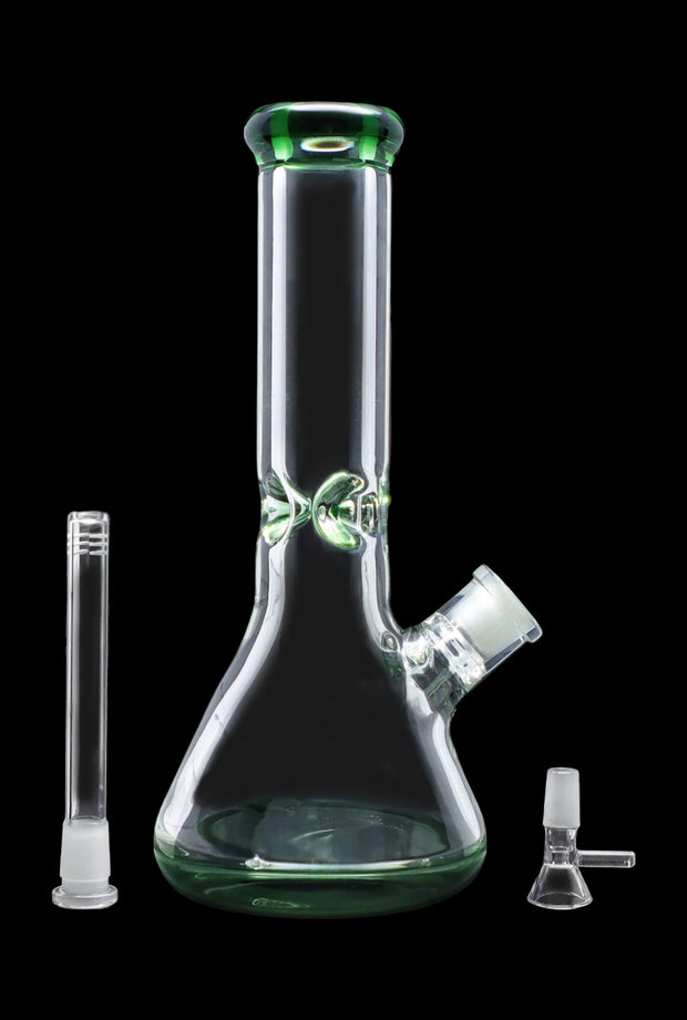 9mm Big Base Beaker with Colour Accents Water Pipe - Green - 12 in.