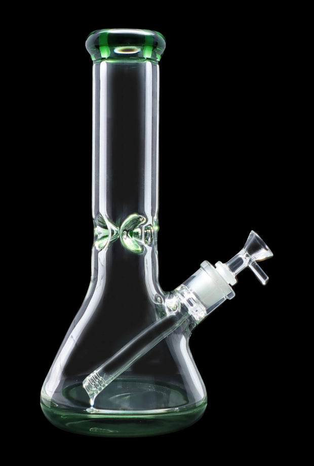 9mm Big Base Beaker with Colour Accents Water Pipe - Green - 12 in.