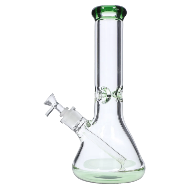 9mm Big Base Beaker with Colour Accents Water Pipe - Green - 12 in.