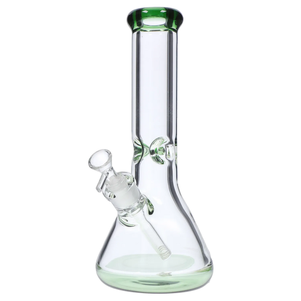 9mm Big Base Beaker with Colour Accents Water Pipe - Green - 12 in.