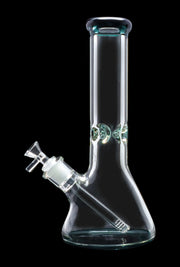 9mm Big Base Beaker with Colour Accents Water Pipe - Teal - 12 in.