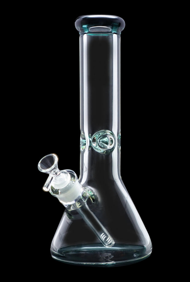 9mm Big Base Beaker with Colour Accents Water Pipe - Teal - 12 in.