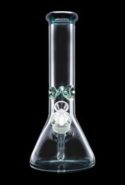 9mm Big Base Beaker with Colour Accents Water Pipe - Teal - 12 in.