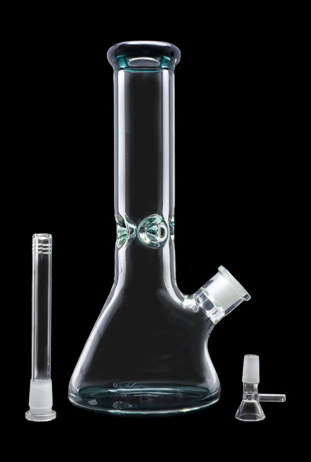 9mm Big Base Beaker with Colour Accents Water Pipe - Teal - 12 in.