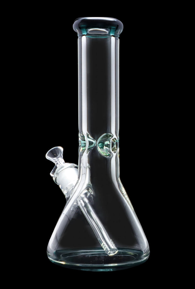 9mm Big Base Beaker with Colour Accents Water Pipe - Green - 12 in.