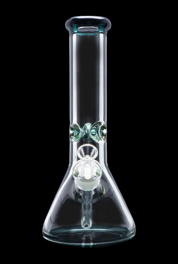 9mm Big Base Beaker with Colour Accents Water Pipe - Green - 12 in.