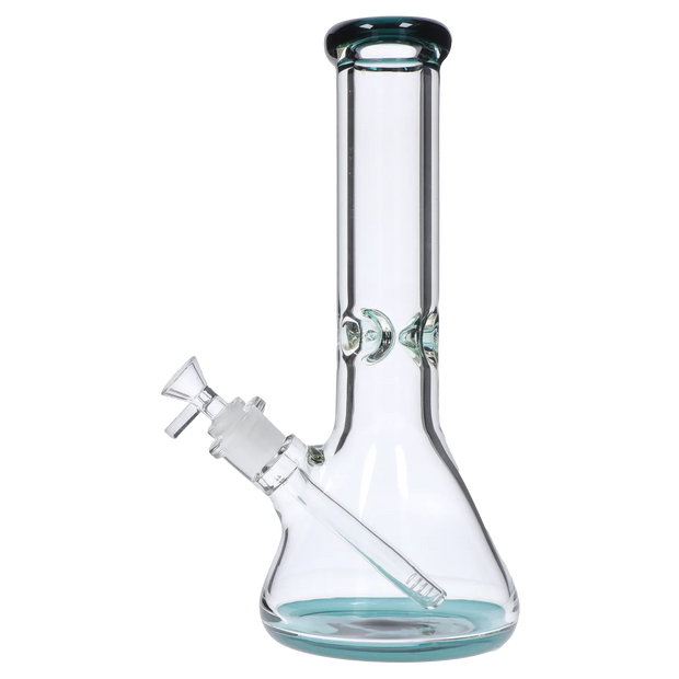9mm Big Base Beaker with Colour Accents Water Pipe - Teal - 12 in.