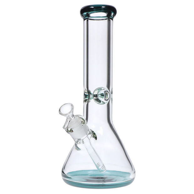 9mm Big Base Beaker with Colour Accents Water Pipe - Green - 12 in.
