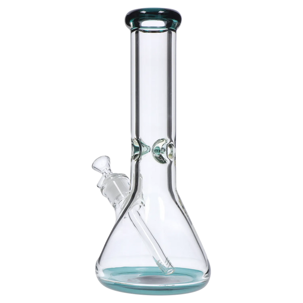 9mm Big Base Beaker with Colour Accents Water Pipe - Teal - 12 in.
