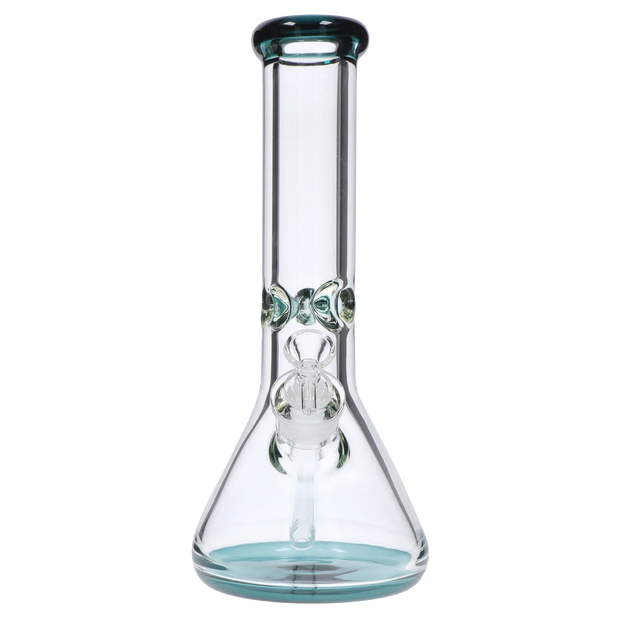 9mm Big Base Beaker with Colour Accents Water Pipe - Green - 12 in.