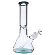 9mm Big Base Beaker with Colour Accents Water Pipe - Teal - 12 in.