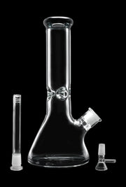9mm Big Base Beaker with Colour Accents Water Pipe - Green - 12 in.