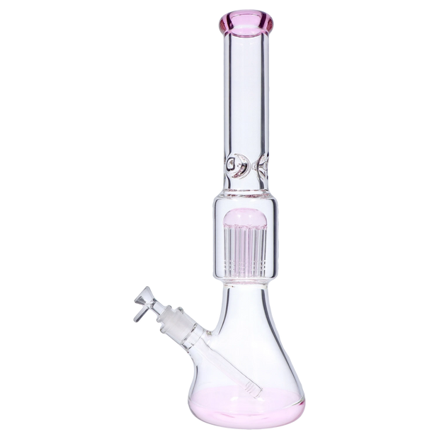 9mm Beaker with Tree Perc Water Pipe - Pink - 18 in.