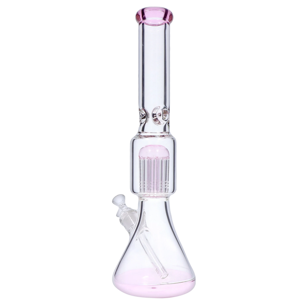 9mm Beaker with Tree Perc Water Pipe - Pink - 18 in.
