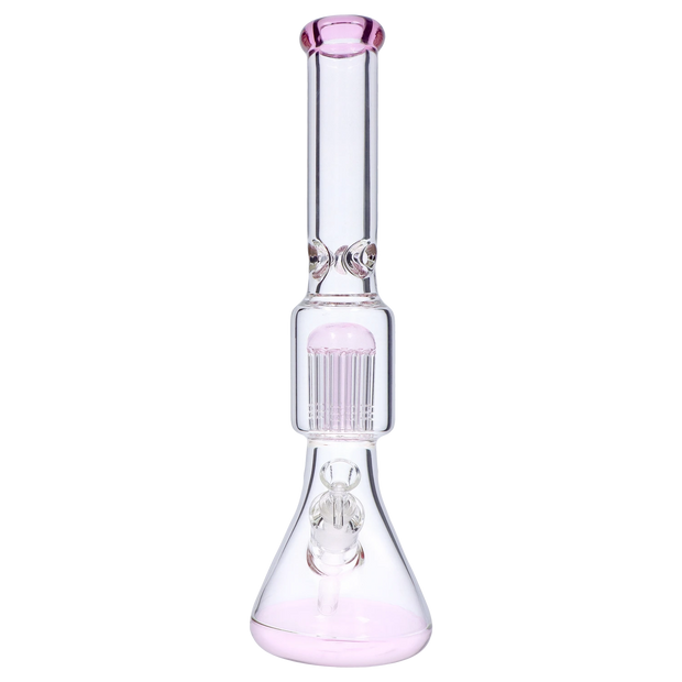9mm Beaker with Tree Perc Water Pipe - Pink - 18 in.