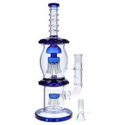 Straight Tube with Dual Octopus Perc - Teal - 13.5 in.