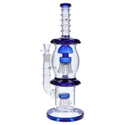 Straight Tube with Dual Octopus Perc - Teal - 13.5 in.