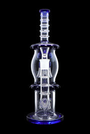 Straight Tube with Dual Octopus Perc - Teal - 13.5 in.