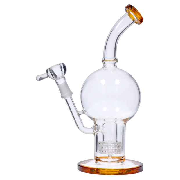 Bent Neck Ball with Matrix Perc Water Pipe - 10 in.