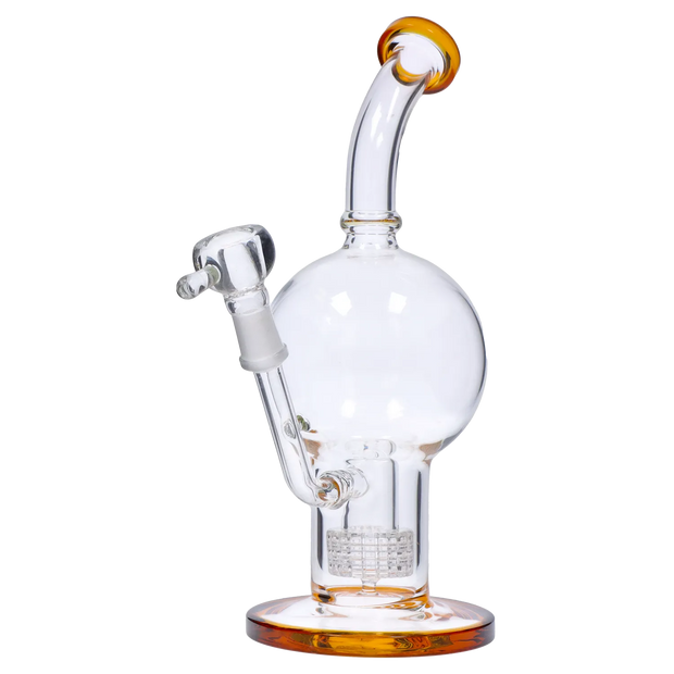 Bent Neck Ball with Matrix Perc Water Pipe - 10 in.