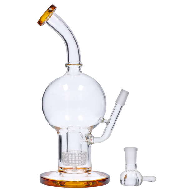 Bent Neck Ball with Matrix Perc Water Pipe - 10 in.