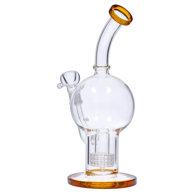 Bent Neck Ball with Matrix Perc Water Pipe - 10 in.