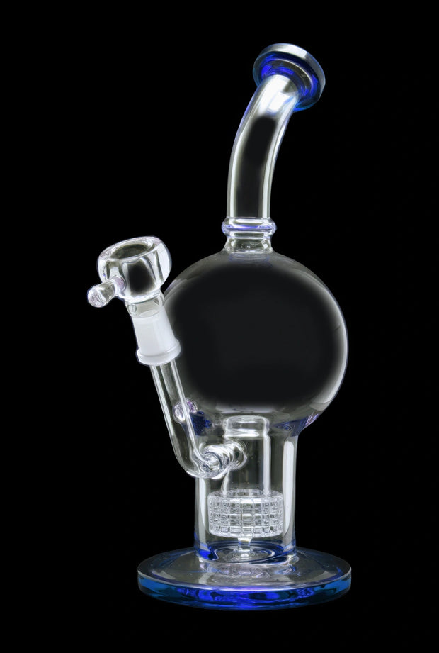 Bent Neck Ball with Matrix Perc Water Pipe - 10 in.