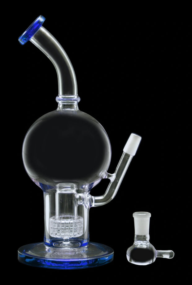 Bent Neck Ball with Matrix Perc Water Pipe - 10 in.
