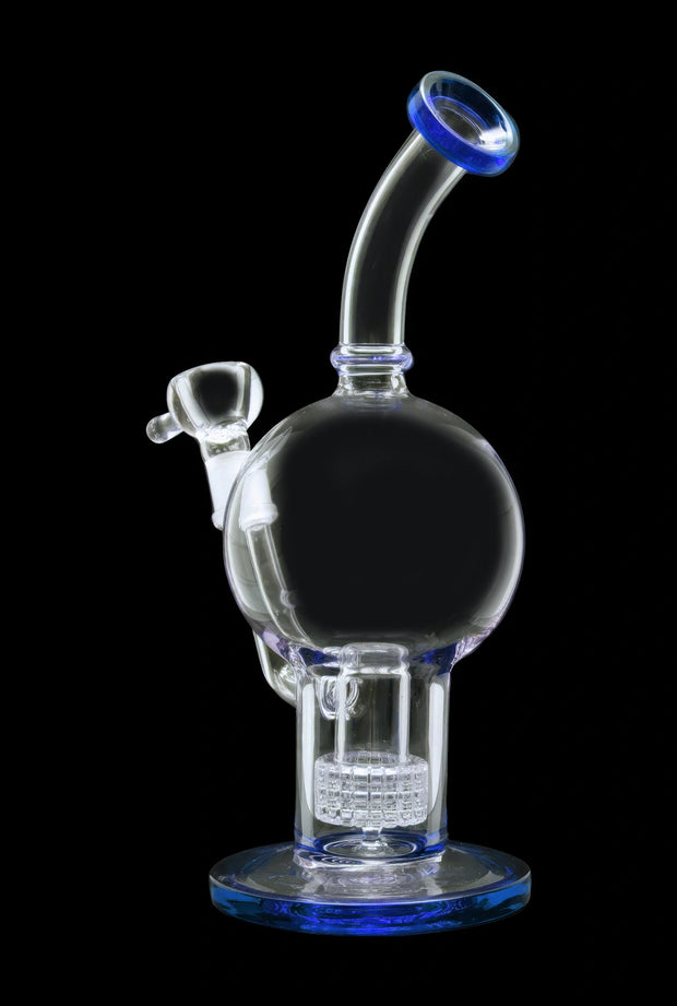 Bent Neck Ball with Matrix Perc Water Pipe - 10 in.