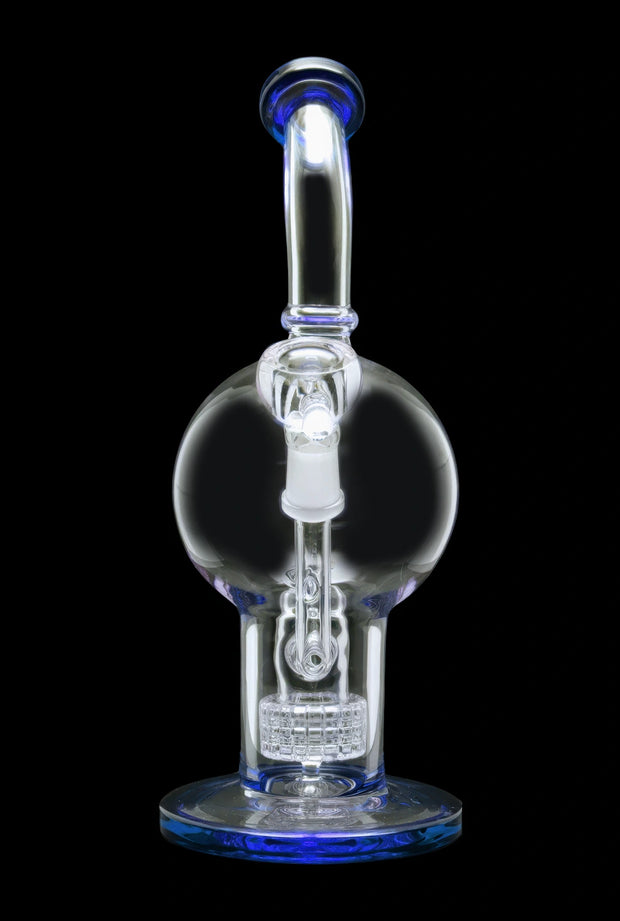 Bent Neck Ball with Matrix Perc Water Pipe - 10 in.