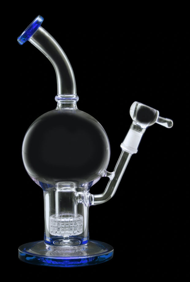 Bent Neck Ball with Matrix Perc Water Pipe - 10 in.