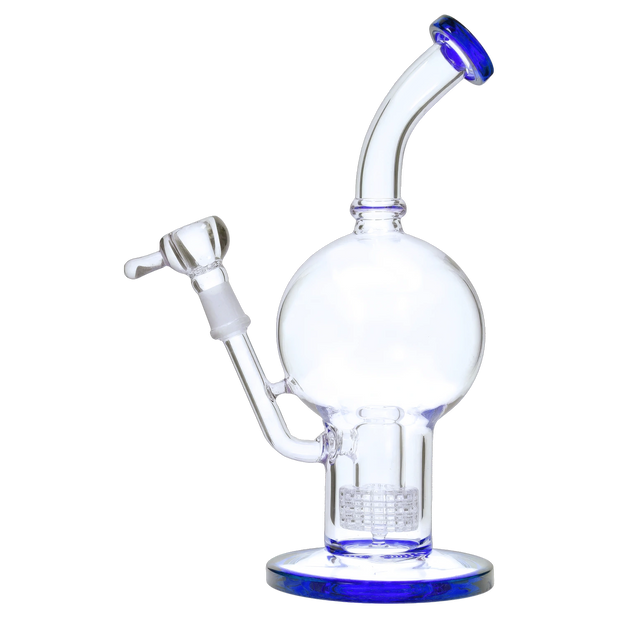 Bent Neck Ball with Matrix Perc Water Pipe - 10 in.
